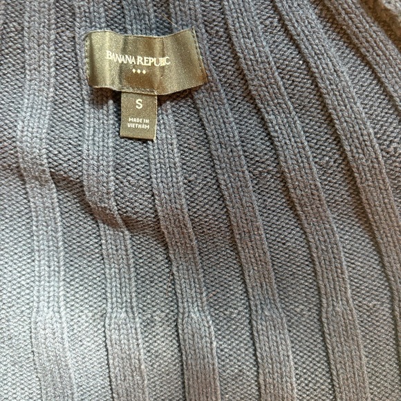 Banana Republic Dark Navy Ribbed Long-Sleeve Midi Dress - Picture 2 of 7